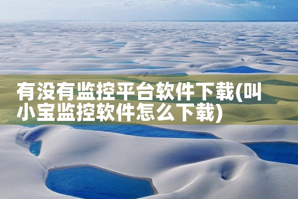 有没有监控平台软件下载