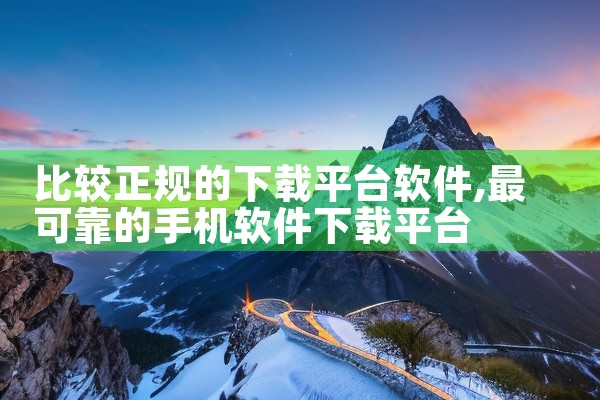 比较正规的下载平台软件