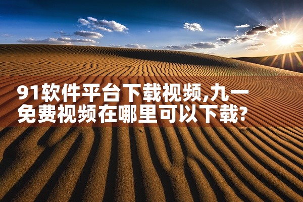 91软件平台下载视频